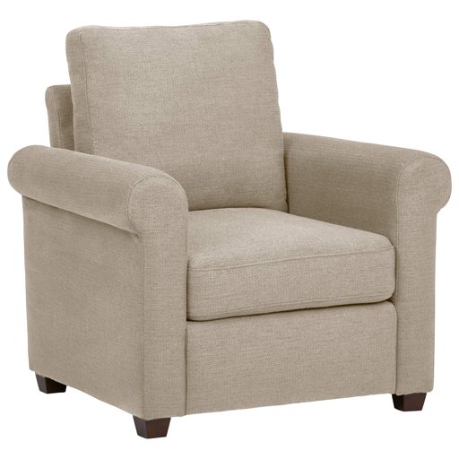Amazon Brand – Ravenna Home Dunford Casual Rolled Arm Chair, 37"W, Beige