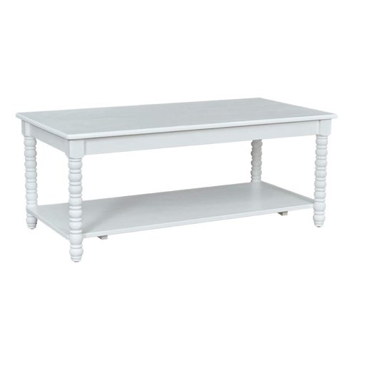 Amazon Brand – Ravenna Home Traditional Solid Pine Coffee Table, 23.62"W, White