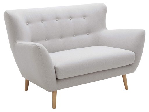 Amazon Brand – Rivet Isabelle Mid-Century Modern Loveseat with Tapered Wood Legs, 55"W, Felt Grey