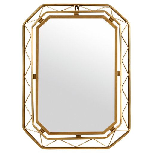 Amazon Brand – Rivet Modern Metal Lattice-Work Octagonal Hanging Wall Mirror 22.25 Inch Height, Gold Finish