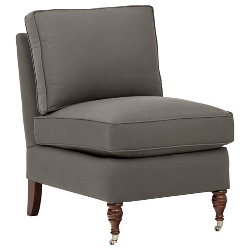 Amazon Brand – Stone & Beam Elmore Pillow-Top Armless Chair, 24"W, Iron