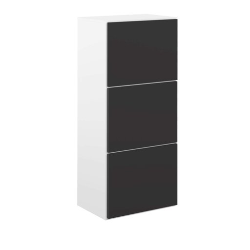 Movian Odiel - Armario zapatero, 50 x 33.1 x 118.7 cm (largo x ancho x alto), blanco y negro