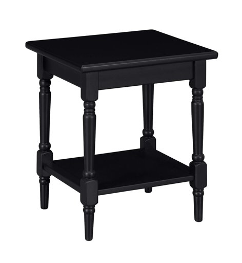 Amazon Brand – Ravenna Home Angela Modern Turned Leg Side End Table, 20"W, Black