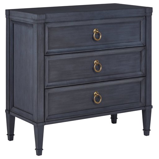 Amazon Brand – Stone & Beam Gould Contemporary Wood Bedroom Dresser Chest, 18", Washed Navy and Gold