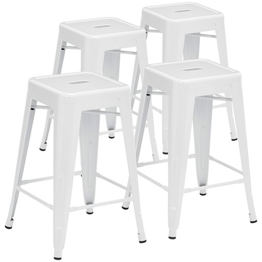 Pioneer Square BT3503-24-WH Counter Stool, 24", White