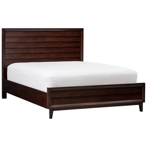 Amazon Brand – Rivet Ventura Mid-Century Louvered Queen Bed, 86"L, Cherry