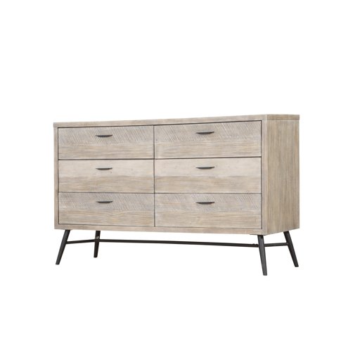 Artum Hill BE6-563 Laurel Dresser, 6-Drawer, Modern Gray