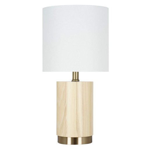 Amazon Brand – Rivet Scandinavian Blond-Wood Table Lamp with Metal Base, LED Bulb Included, 17.5"H, Beige