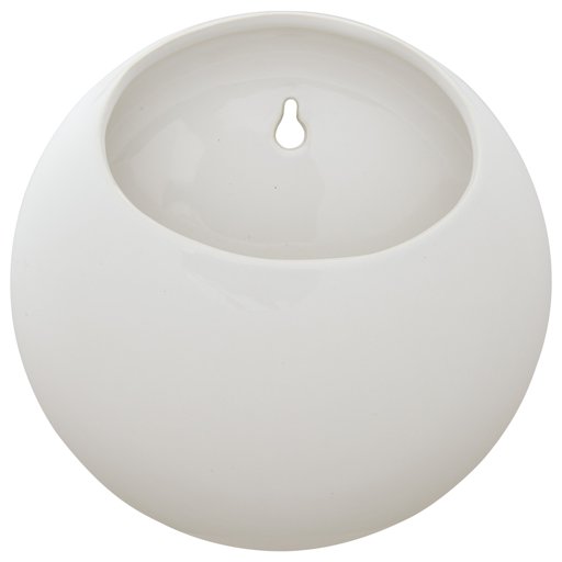 Amazon Brand – Rivet Round Wall Mount Planter, 7.75"H, Modern Earthenware, White
