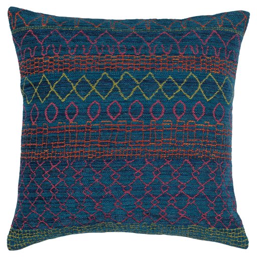 Amazon Brand – Rivet Tropical Chenille Woven Decorative Throw Pillow, 17" x 17", Teal