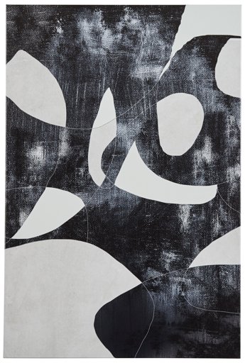 Amazon Brand – Rivet Black and White Abstract Canvas Print, 16" x 24"