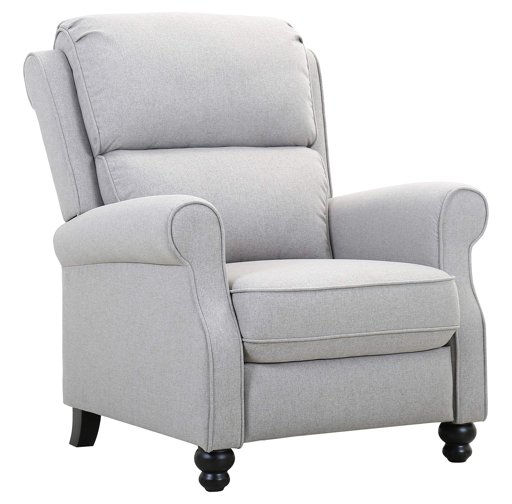 Amazon Brand – Ravenna Home Push-Back Recliner Living Room Chair, 33.9"W, Light Grey