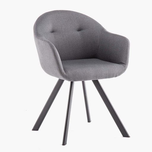Marca Amazon - Movian Elbe - Silla de comedor con botones, gris oscuro