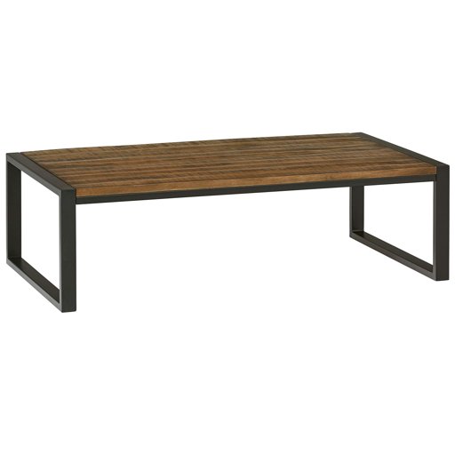 Amazon Brand – Stone & Beam Industrial Coffee Table, 53"W, Antique Natural and Black