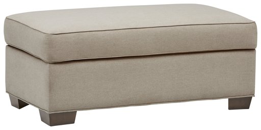 Amazon Brand – Stone & Beam Kristin Round Arm Storage Ottoman, Stone, 43.5"W