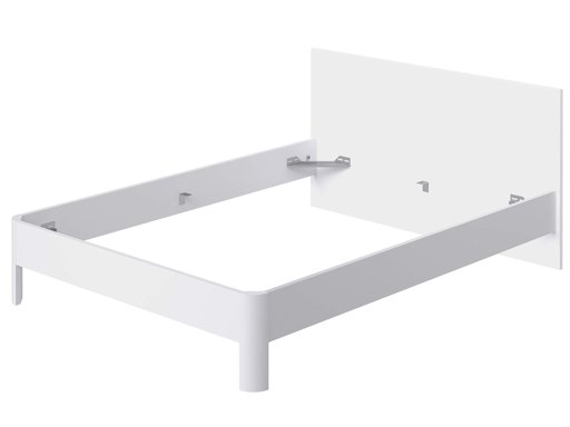 Marca Amazon - Movian Indre Modern - Base para cama de matrimonio con cabecero, 194,5 x 144,5 x 80 cm (blanco)