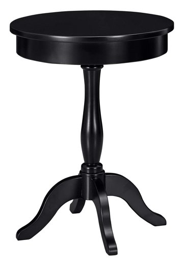 Amazon Brand – Ravenna Home Morley Classic Round Pedestal Side End Table, 20"W, Black