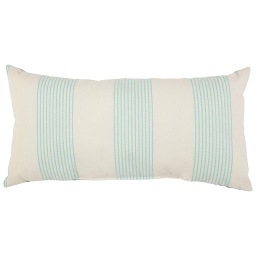 Amazon Brand – Stone & Beam Casual Outdoor Stripe Throw Pillow - 24 x 12 Inch, Teal