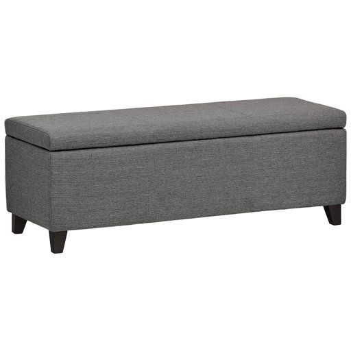 Amazon Brand – Ravenna Home Tolt Upholstered Storage Ottoman Bench, 48"W, Charcoal