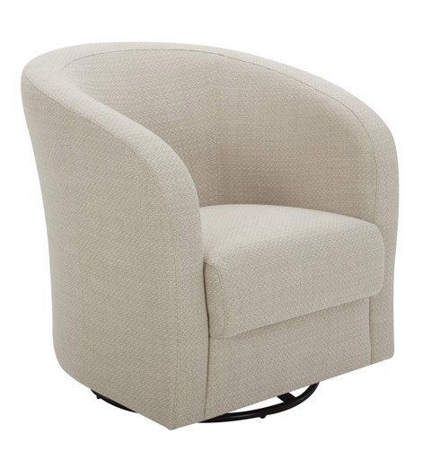 Amazon Brand – Rivet Rione Modern Upholstered Swivel Chair with Rounded Back, 30.3"W, Stucco
