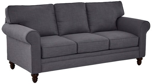 Amazon Brand – Ravenna Home Randall Rolled Arm Sofa, 83"W, Slate Blue