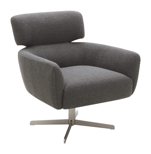 Amazon Brand – Rivet Adrienne Swivel-Base Contemporary Living Room Chair, 29"W, Flannel-Colored Fabric