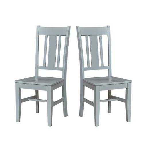 Amazon Brand – Ravenna Home Classic-Style Solid Pine Dining Chair, 40"H, Gray Finish, Set of 2