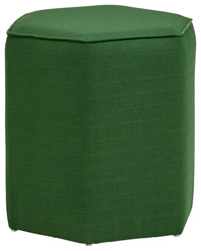 Amazon Brand – Rivet Six-Sided Modern Ottoman, 19"W, Emerald