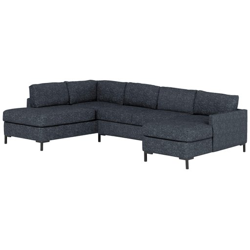 Amazon Brand – Rivet Edgewest Low Back Modern Left U-Sectional, 117"W, Blue