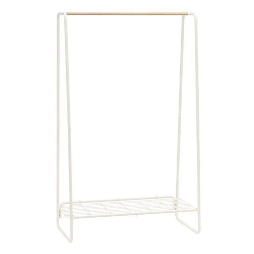Iris Ohyama 530478 Perchero/Espacio de almacenajecon Ganchos movibles para Accesorios de Metal y MDF Madera-Garment Rack PI-B5 L-Robe Claro y Blanco, 64 x 90 x 150 cm
