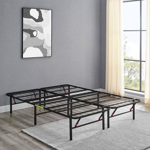 AmazonBasics Foldable, 14" Metal Platform Bed Frame with Tool-Free Assembly, No Box Spring Needed - Queen