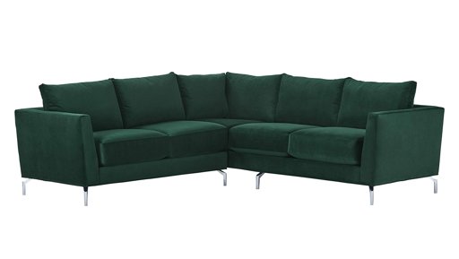Amazon Brand – Rivet Emerly Modern Sectional Sofa, 96"W, Emerald
