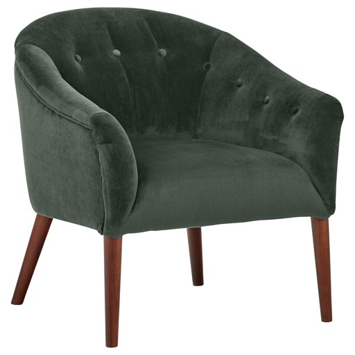 Amazon Brand – Rivet Curved Tufted Velvet Accent Chair, Marina Mid-Century, 28.7"W, Hunter Green