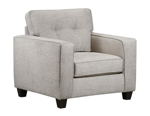 Amazon Brand – Stone & Beam Joanna Contemporary Tufted Chair with Reversible Cushions, 40"W, Heather Grey
