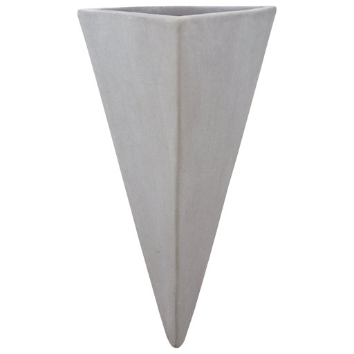 Amazon Brand – Rivet Triangular Wall Mount Vase, 8.75"H, Modern Earthenware, Grey