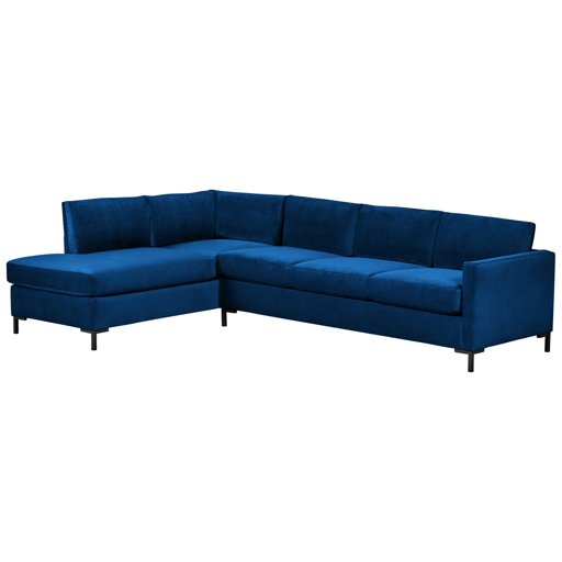 Amazon Brand – Rivet Edgewest Low Back Modern Left L-Sectional, 116"W, Blue Ink