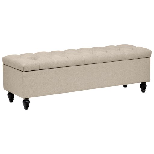 Amazon Brand – Stone & Beam Nori Tufted Storage Bench, 58"L, Natural