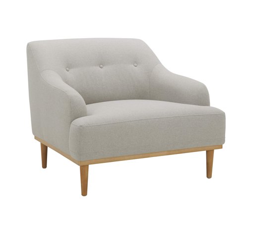 Amazon Brand – Rivet Alvin Contemporary Livingroom Chair, 39"W, Light Grey
