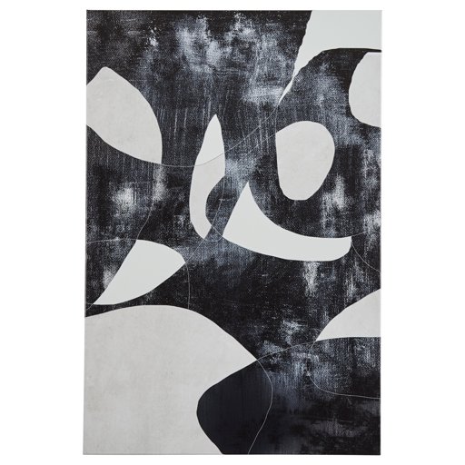 Amazon Brand – Rivet Black and White Abstract Canvas Print Wall Art, 24" x 36"