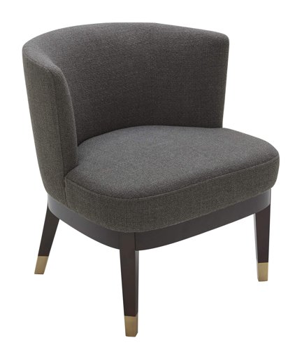Amazon Brand – Rivet Stacey Mid-Century Modern Round-Backed, Armless Living Room Chair, 27"W, Dark Grey