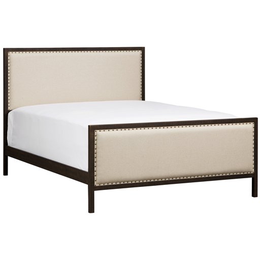 Amazon Brand – Stone & Beam Avondale Nailhead Trim King Bed with Headboard, 79.5"W, Stone