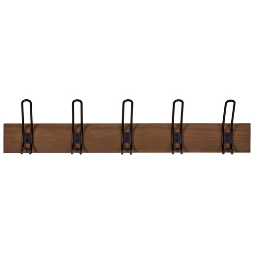 Stone & Beam Modern Wood Wall Hook, 3.8"H, Walnut and Black