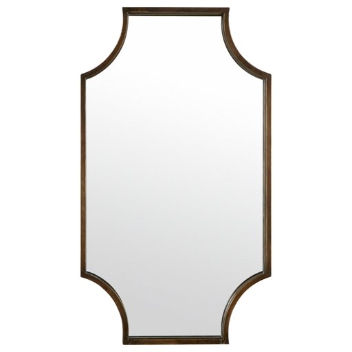 Amazon Brand – Stone & Beam Antique-Style Metal Frame Hanging Wall Mirror Decor, 32 Inch Height, Brown