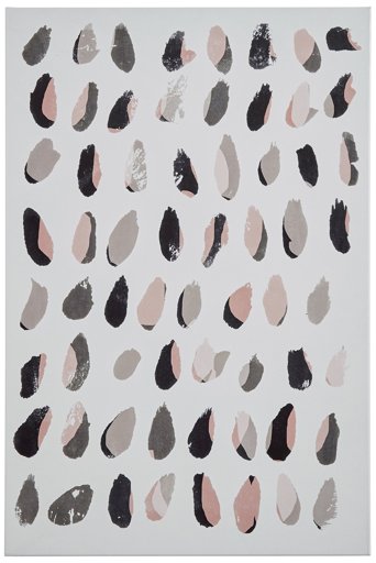 Amazon Brand – Rivet Abstract Black, Silver, Pink Canvas Wall Art Print, 16" x 24"