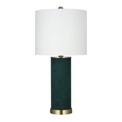 Amazon Brand – Rivet Modern Suede Table Lamp, LED Bulb Included, 25"H, Dark Green