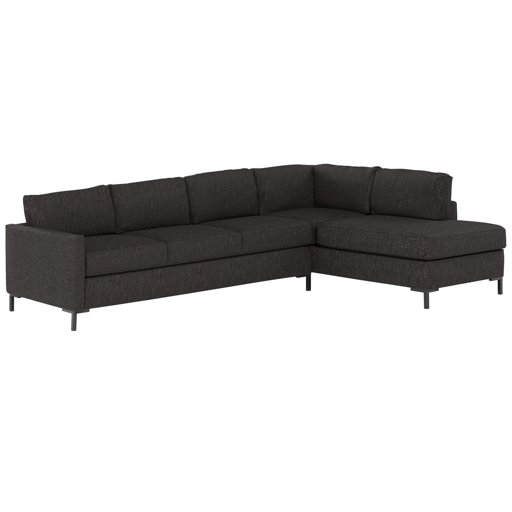 Amazon Brand – Rivet Edgewest Low Back Modern Right L-Sectional, 116"W, Slate Brown