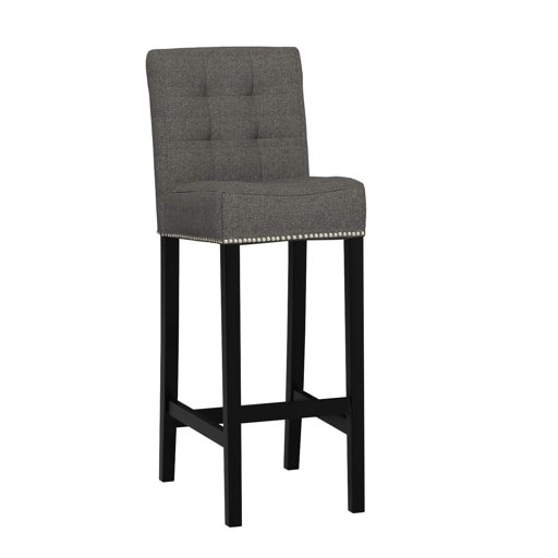 Amazon Brand – Ravenna Home Scott Tufted Back Bar Stool, 41.5"H, Zinc