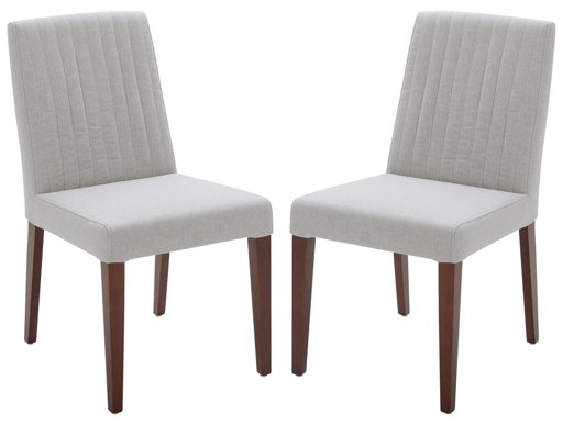 Amazon Brand – Rivet Contemporary Channel-Back Dining Chair, 35"H, Felt Gray, Set of 2