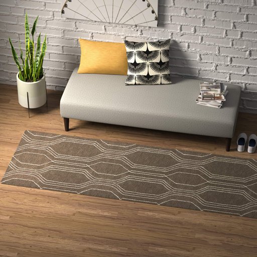 Amazon Brand – Rivet Steel Slanted Lines Wool Modern Runner Rug, 2' 6" x 8'