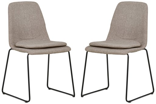 Amazon Brand – Rivet Brianna Mid-Century Modern Kitchen Dining Room Set of 2 Removable Cushion Chairs, 34.2 Inch Height, Grey